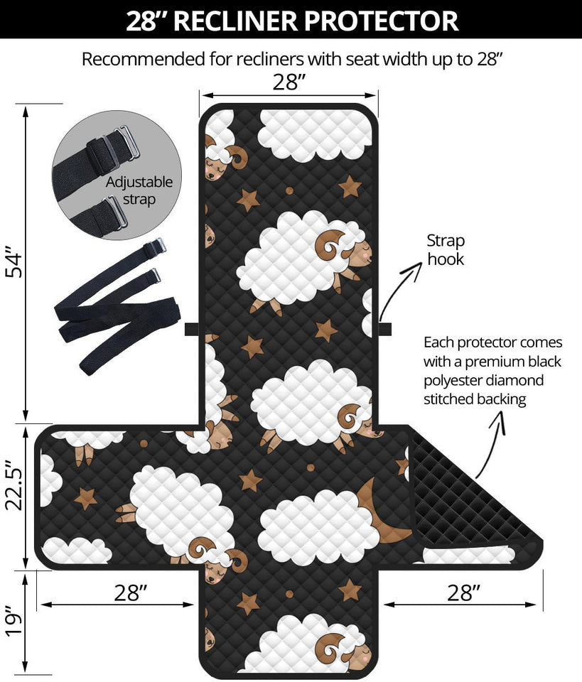 Cute Sheep Pattern Recliner Cover Protector