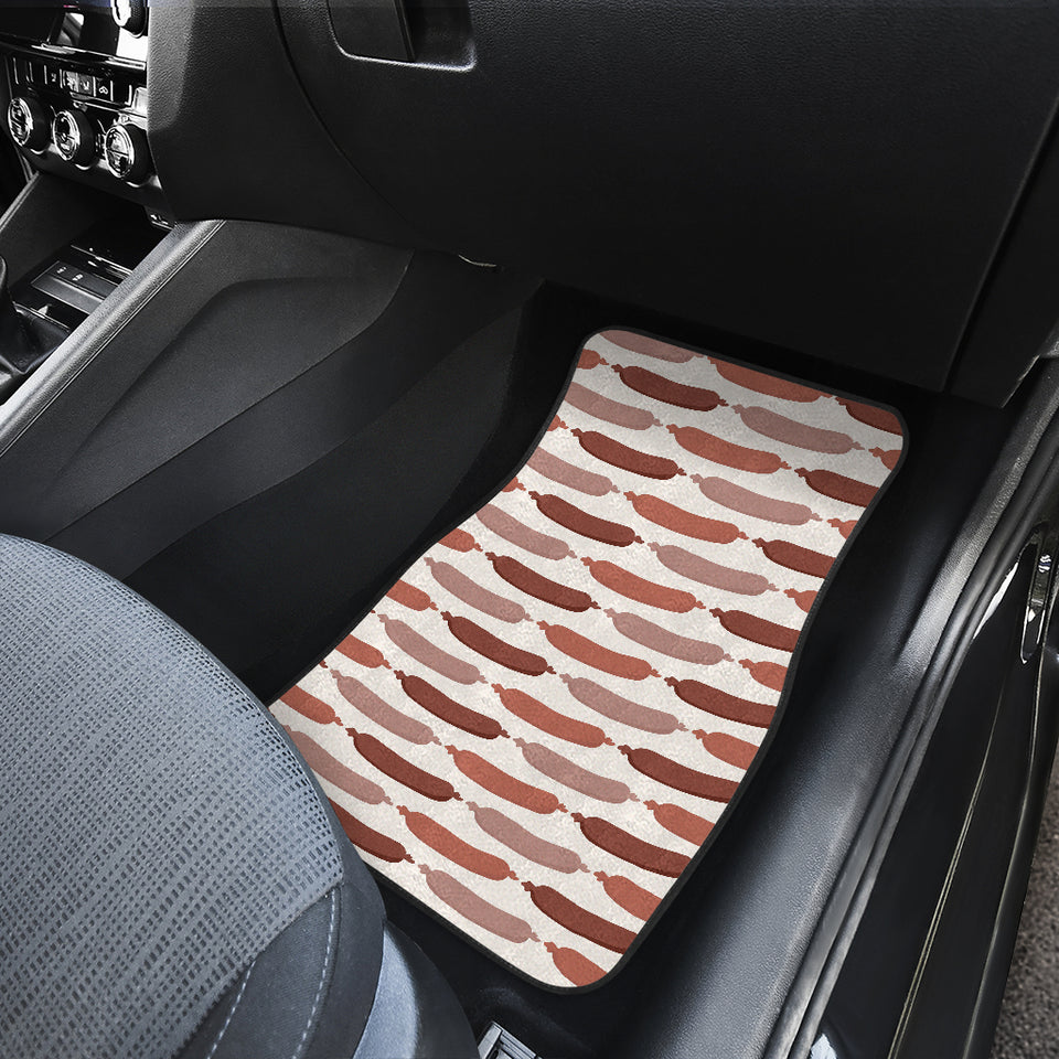 Sausage Pattern Print Design 02 Front and Back Car Mats