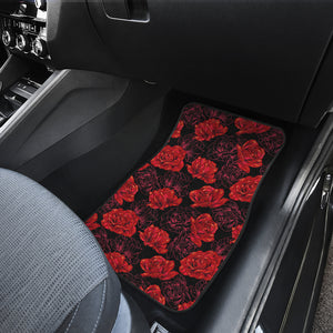 Rose Pattern Print Design 01 Front and Back Car Mats