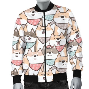 Shiba Inu Pattern Men Bomber Jacket