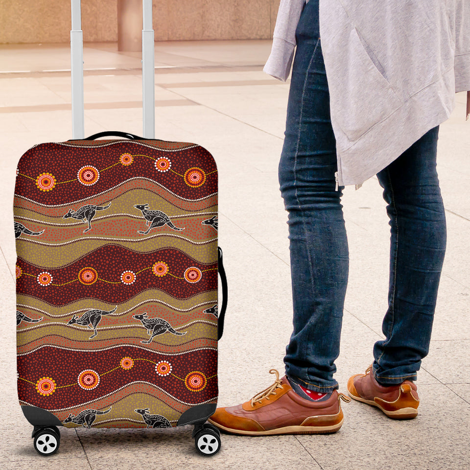 Kangaroo Aboriginal Pattern Luggage Covers