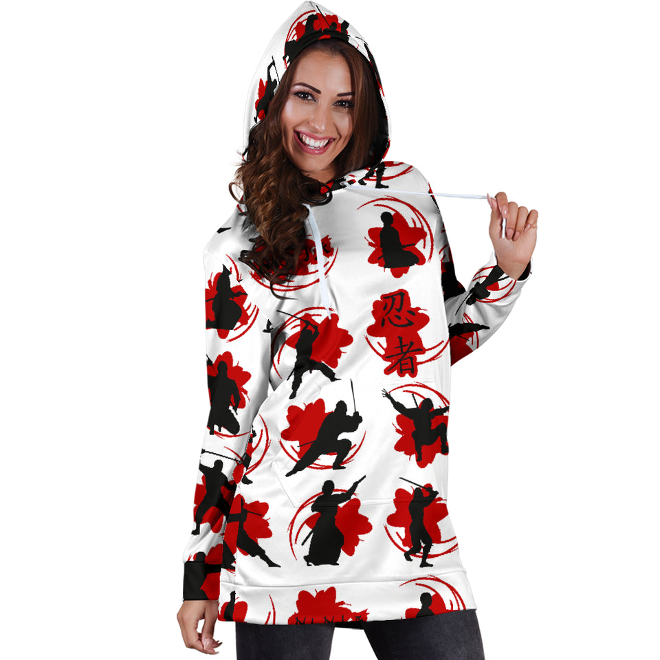 Ninja Pattern Women Hoodie Dress