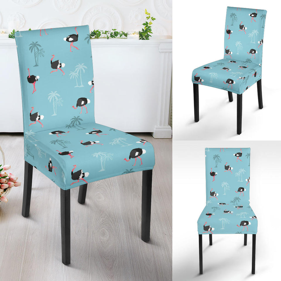 Ostrich Pattern Print Design 05 Dining Chair Slipcover
