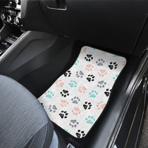 Dog Paws Pattern Print Design 02 Front Car Mats