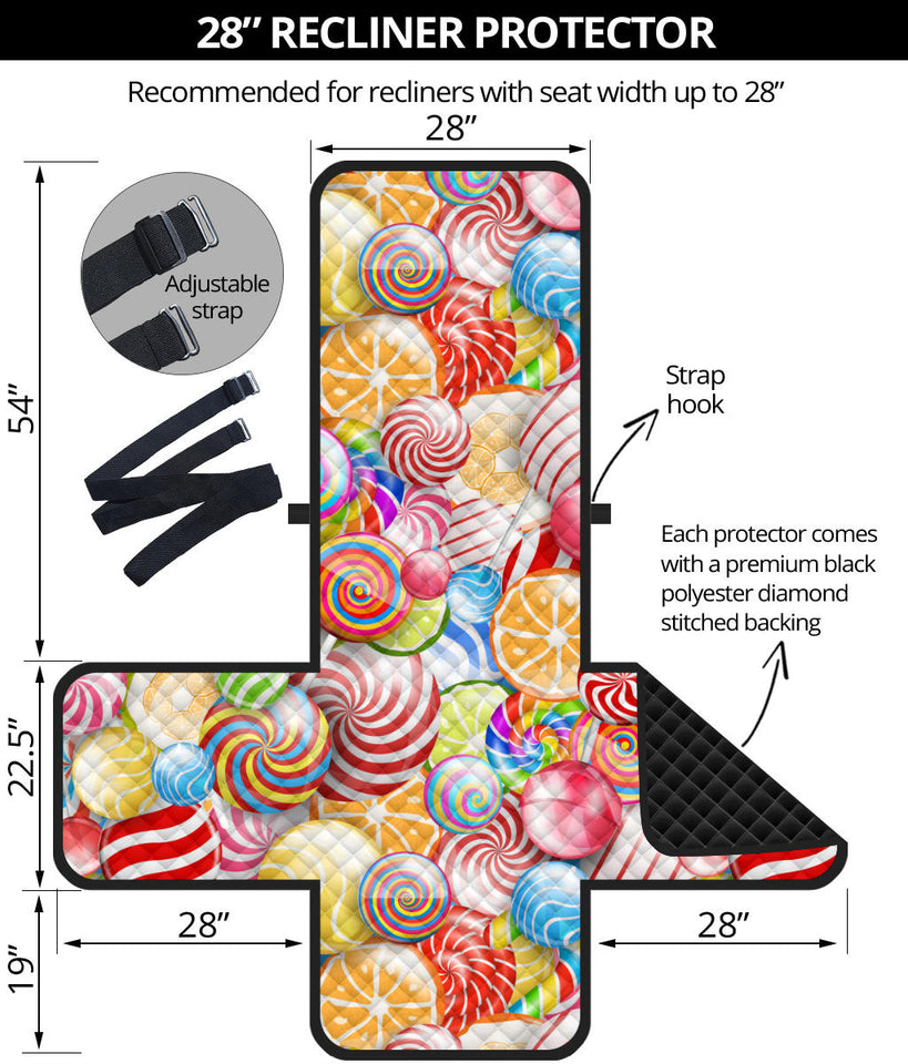 Candy Lollipop Pattern Recliner Cover Protector