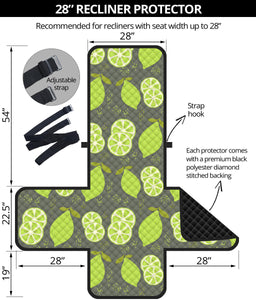 Lime Pattern Theme Recliner Cover Protector