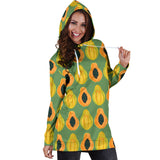 Papaya Pattern Background Women Hoodie Dress