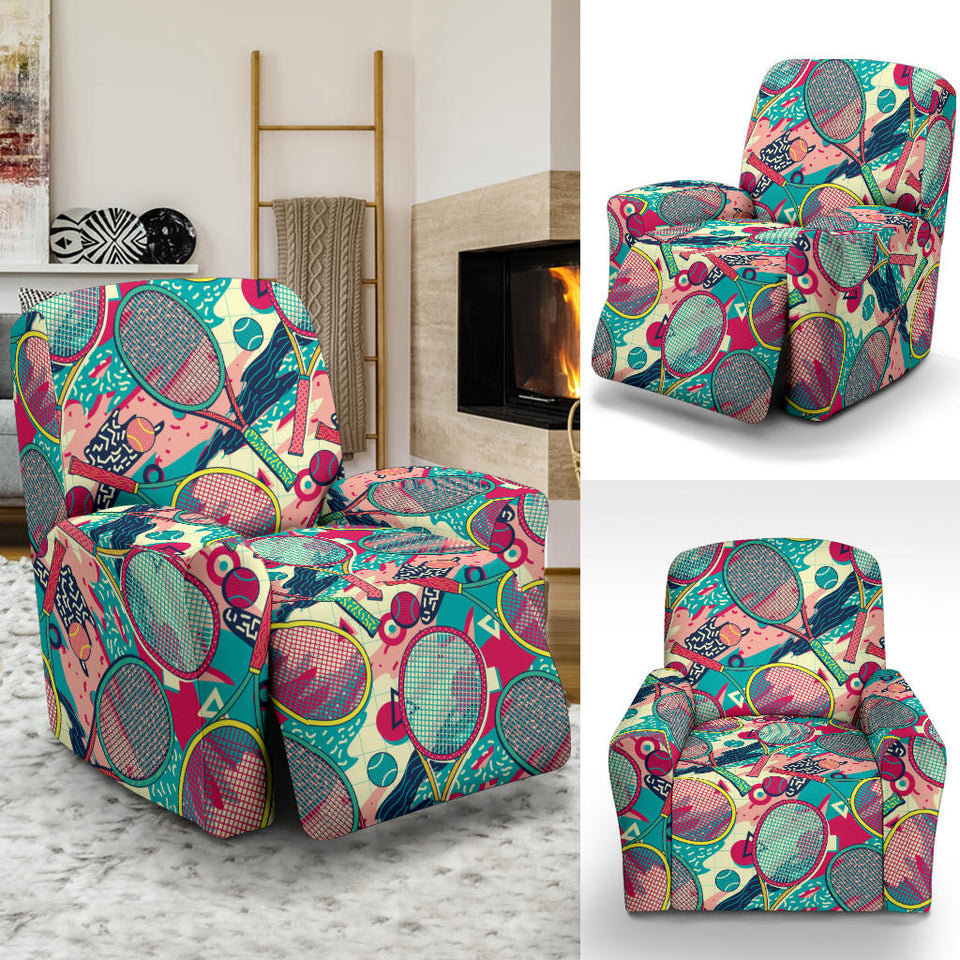 Tennis Pattern Print Design 01 Recliner Chair Slipcover