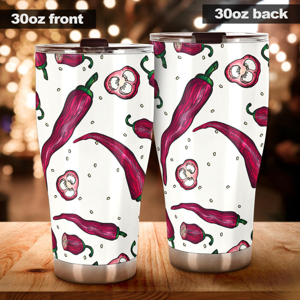 Red Chili Pattern background Tumbler