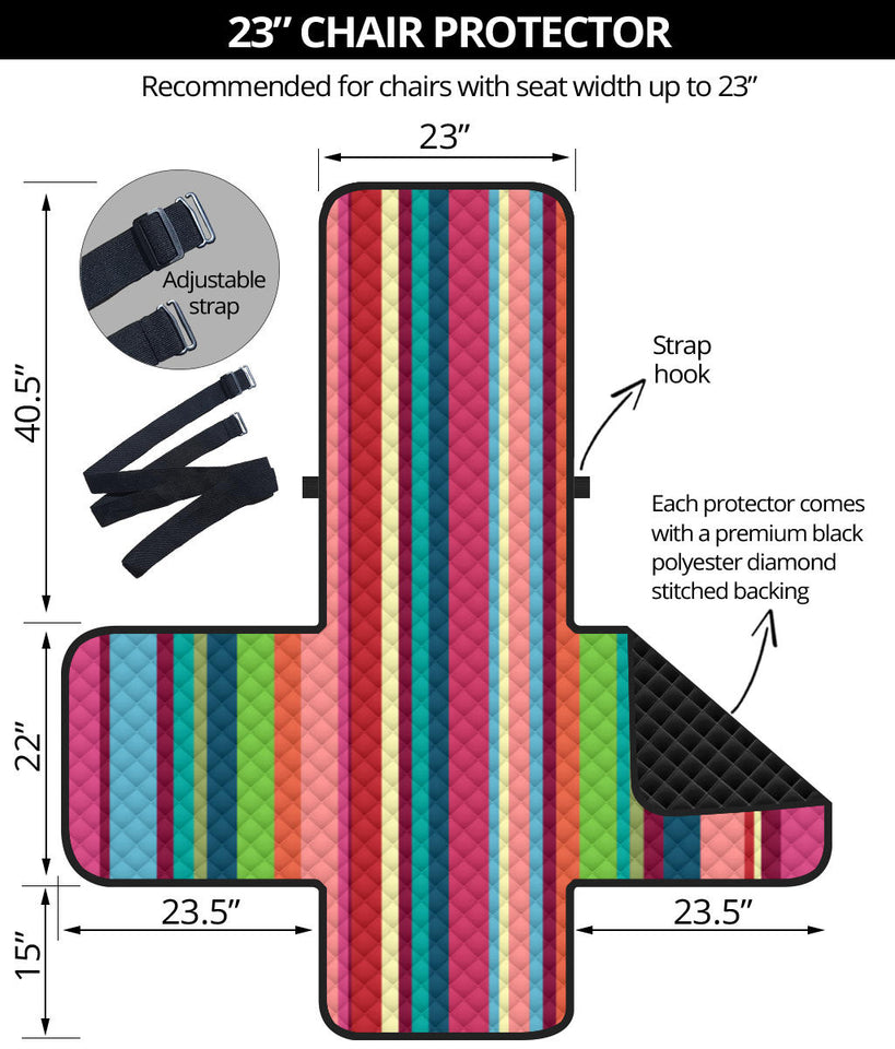 Rainbow Stripe Pattern Chair Cover Protector