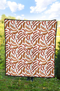 Sausage Pattern Print Design 05 Premium Quilt