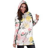 Swan Flower Pattern Women Hoodie Dress