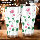 Pink Lotus Waterlily Flower Pattern Tumbler