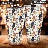 Toucan Flower Pattern Tumbler