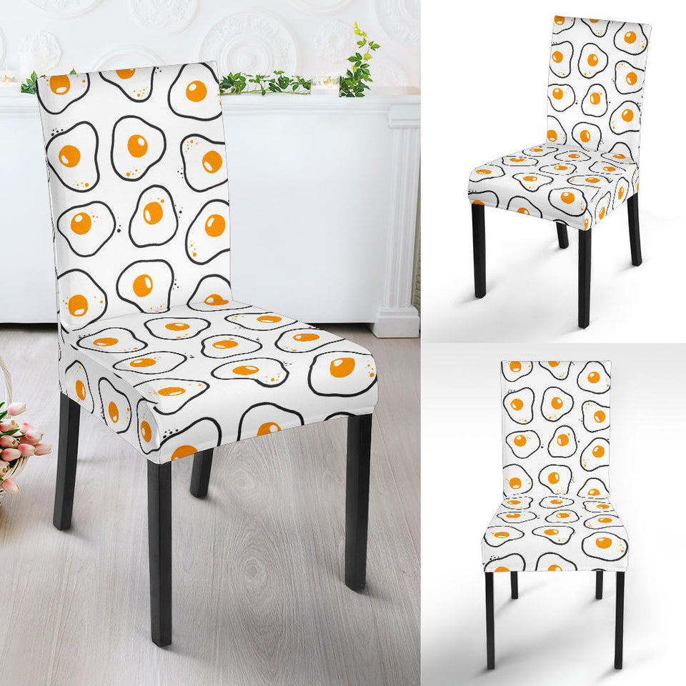 Fried Eggs Pattern Print Design 05 Dining Chair Slipcover