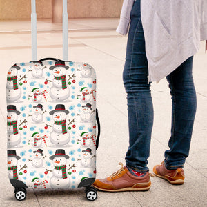 Snowman Pattern Background Luggage Covers