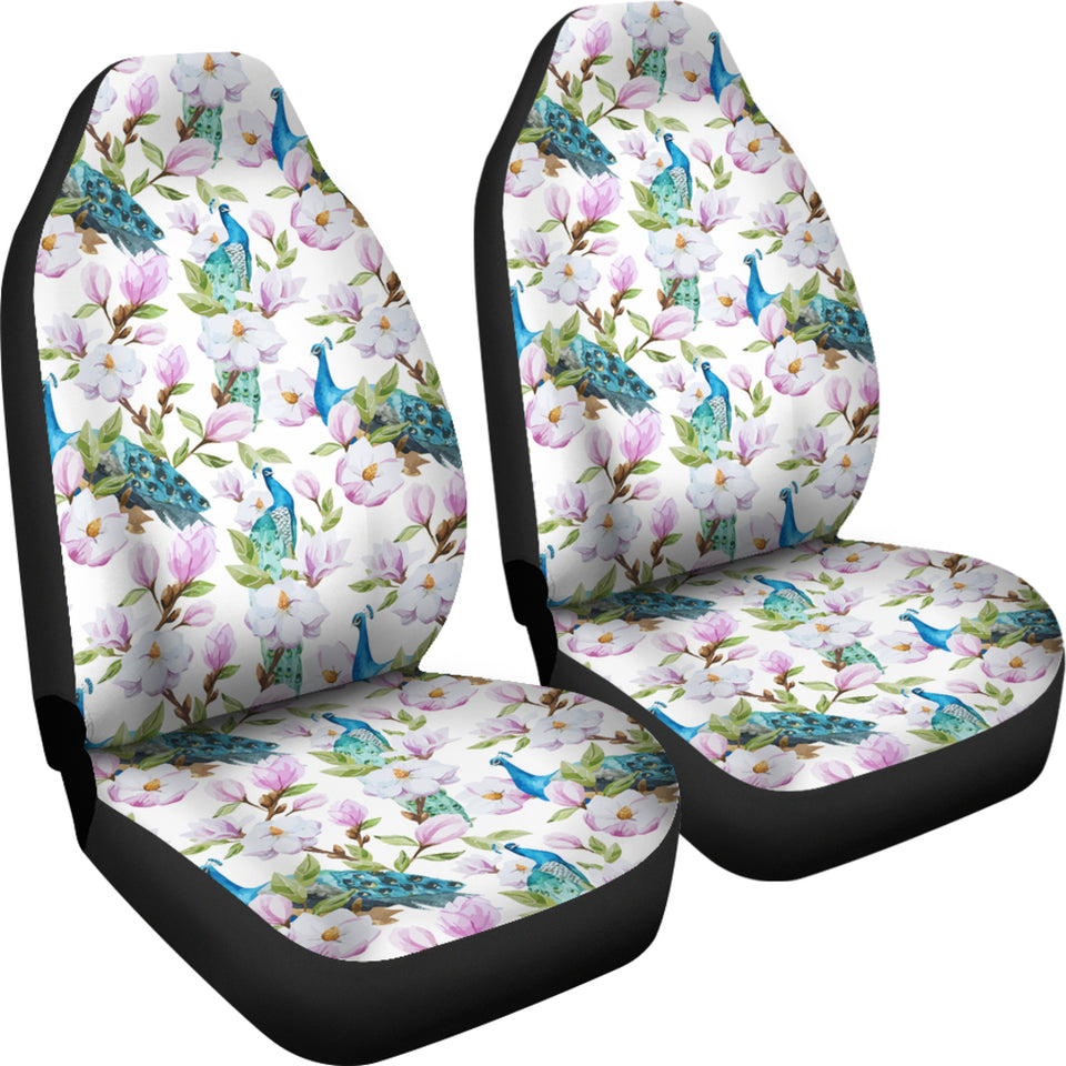 Peacock Pink Flower Pattern Universal Fit Car Seat Covers