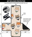 Shiba Inu Head Pattern Recliner Cover Protector
