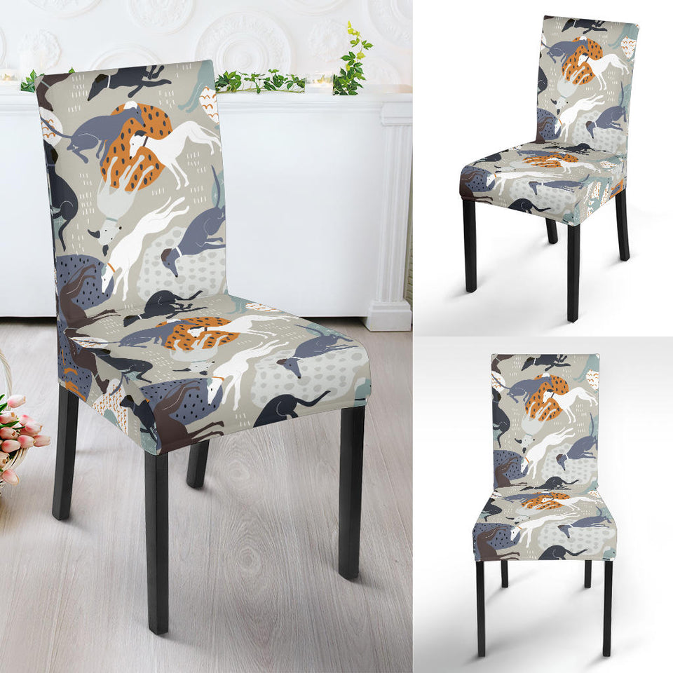 Greyhound Pattern Print Design 04 Dining Chair Slipcover