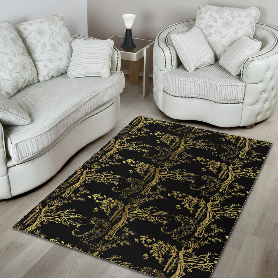 Bengal Tiger and Tree Pattern Area Rug