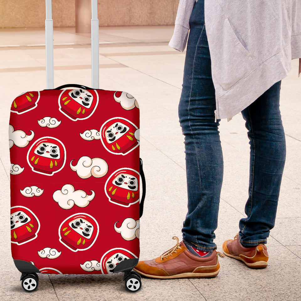 Red Daruma Cloud Pattern Luggage Covers