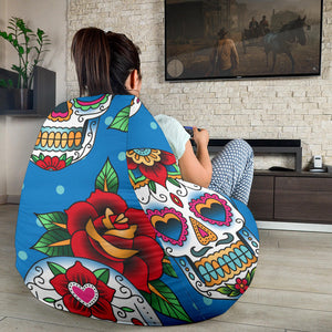 Suger Skull Rose Pattern Bean Bag Cover