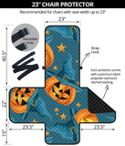 Halloween Pumpkin Witch Hat Pattern Chair Cover Protector