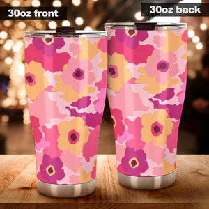 Pink Camo Camouflage Flower Pattern Tumbler