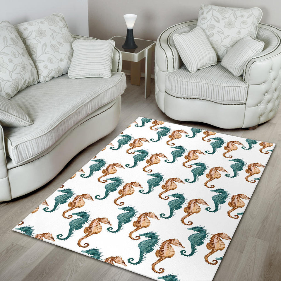 Seahorse Pattern Background Area Rug