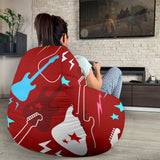 Electical Guitar Red Pattern Bean Bag Cover