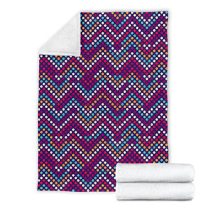 Zigzag Chevron Pokka Dot Aboriginal Pattern Premium Blanket