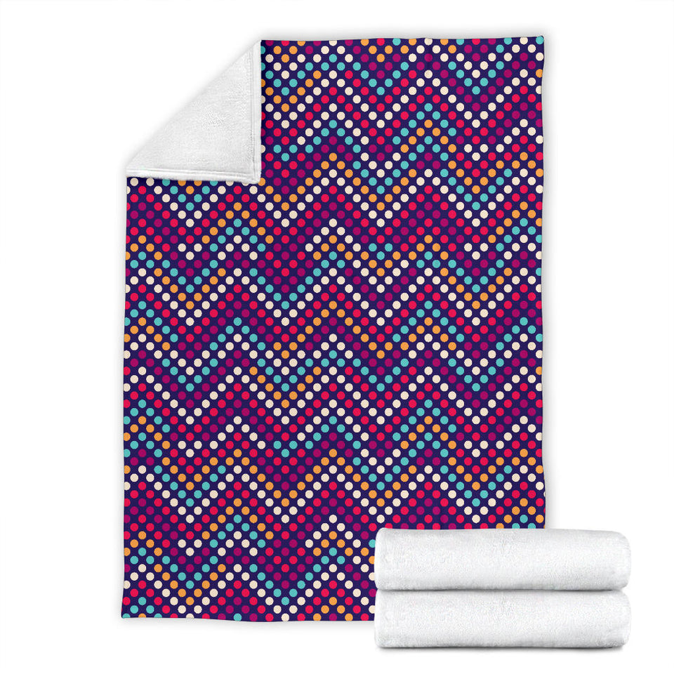 Zigzag Chevron Pokka Dot Aboriginal Pattern Premium Blanket