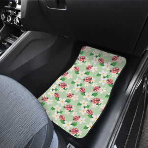 Ladybug Pattern Print Design 05 Front and Back Car Mats