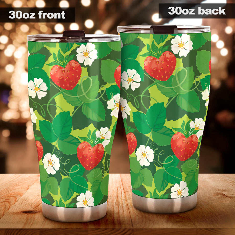 Strawberry Leaves Pattern Tumbler