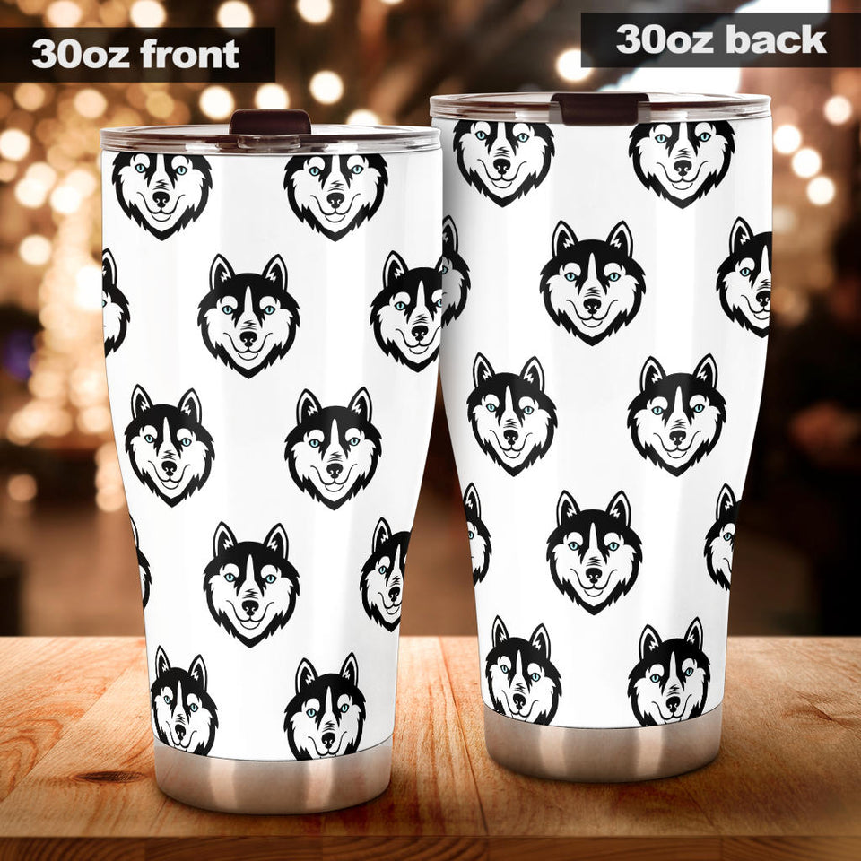 Siberian Husky Pattern Tumbler