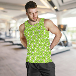 Sliced Kiwi Pattern Background Men Tank Top