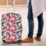 Pink Parrot Heliconia Pattern Luggage Covers