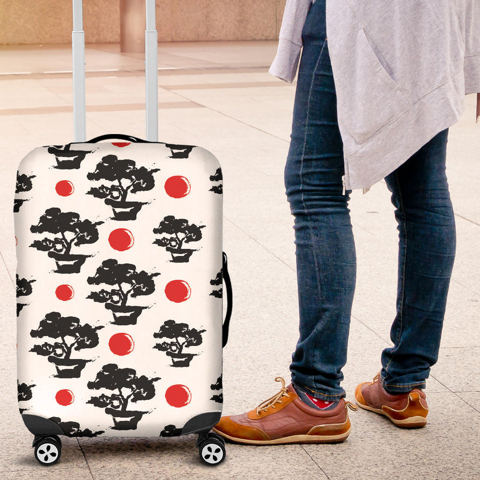 Black Bonsai Pattern Luggage Covers