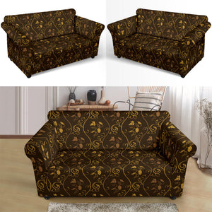 Gold Grape Pattern Loveseat Couch Slipcover