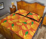 Orange Pattern background Quilt Bed Set