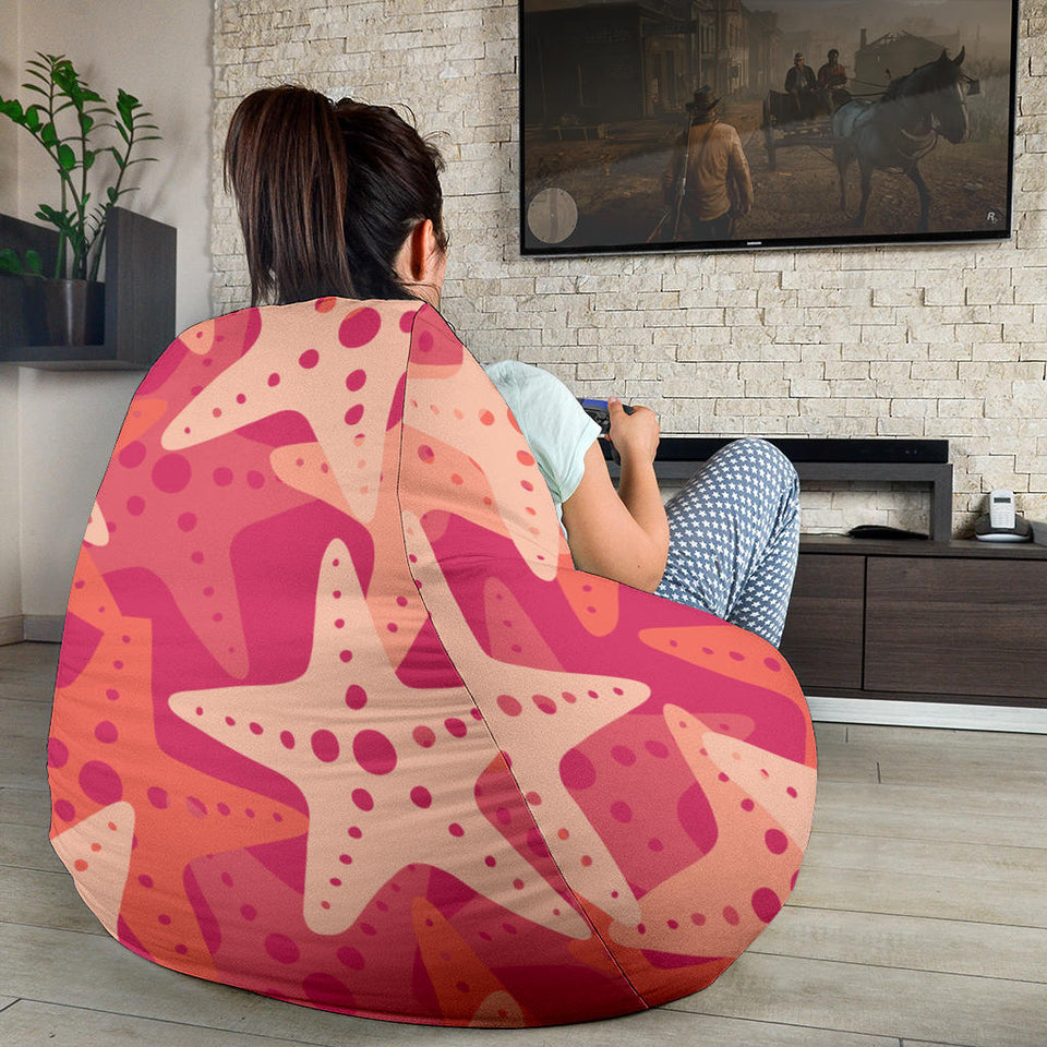 Starfish Red Theme Pattern Bean Bag Cover