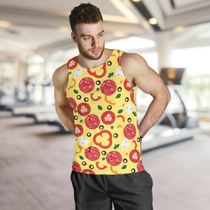 Pizza Tomato Salami Texture Pattern Men Tank Top