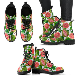 Guava Leaves Pattern Leather Boots