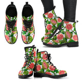 Guava Leaves Pattern Leather Boots