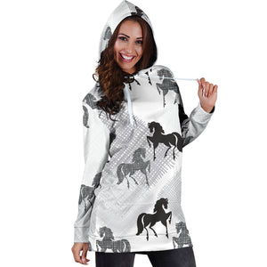 Horse Pattern Women Hoodie Dress