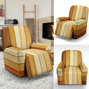 Wood Printed Pattern Print Design 01 Recliner Chair Slipcover