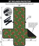 American Football Ball Pattern Green Background Recliner Cover Protector