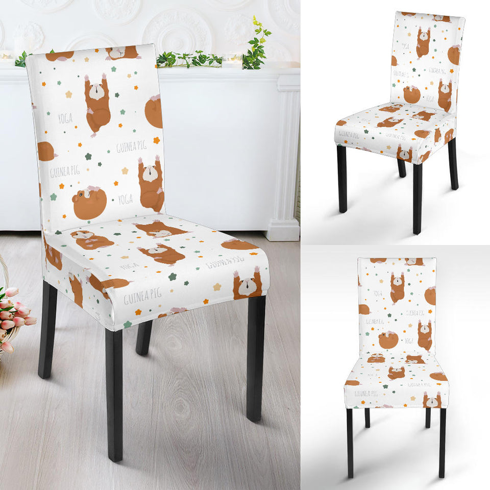 Guinea Pig Pattern Print Design 01 Dining Chair Slipcover