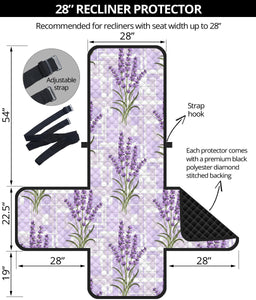 Lavender Pattern Theme Recliner Cover Protector