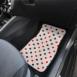 Casino Cards Suits Pattern Print Design 04 Front Car Mats